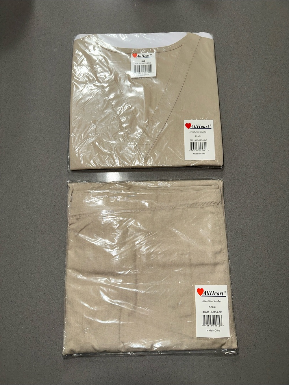 AllHeart Women’s Scrub Set Top and Pants in Khaki
